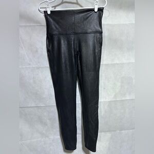 SPANX Women's XL 2437P Black Faux Leather Leggings Going Out Slimming NWOT